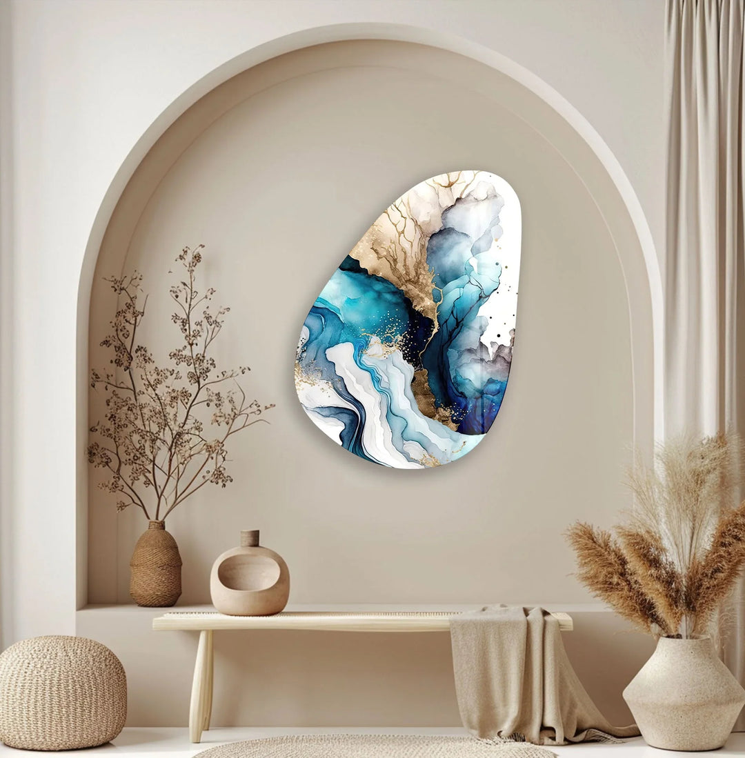 Unique Blue Abstract Glass Wall Art, art glass wall art, glass wall art pictures
