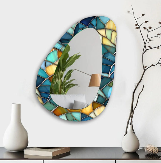 Blue Modern Wall Mirror - MyPhotoStation