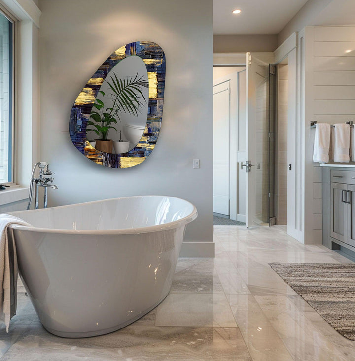 Mirrored wall art inspired by geometric elegance, perfect for adding depth and dimension
