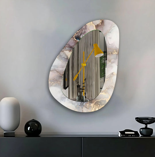 Brown And White Marble Wall Mirror - MyPhotoStation