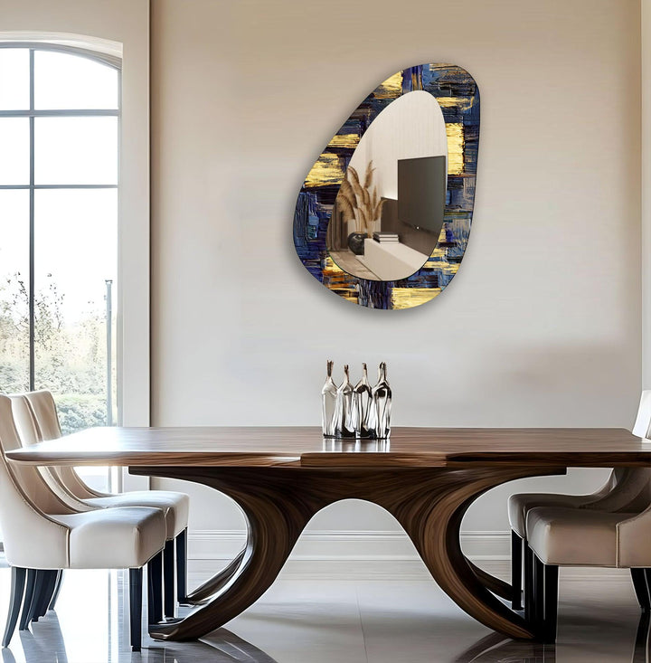 Decorative wall mirror with intricate detailing, perfect for enhancing any interior space
