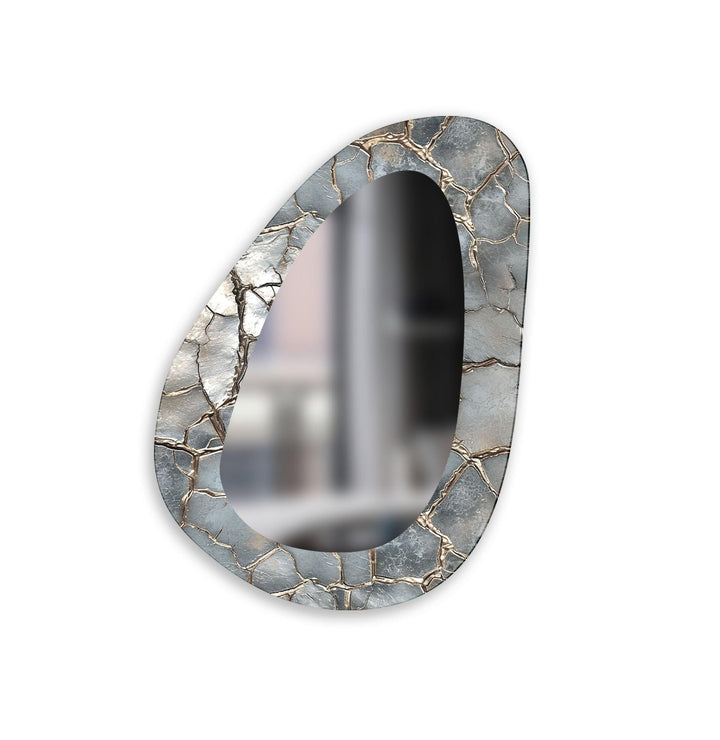 Eleganter abstrakter Wandspiegel in Silber