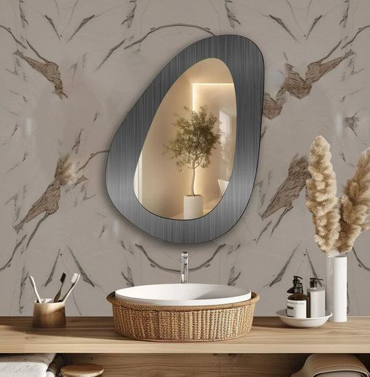 Metallic Grey Decorative Wall Mirror - MyPhotoStation