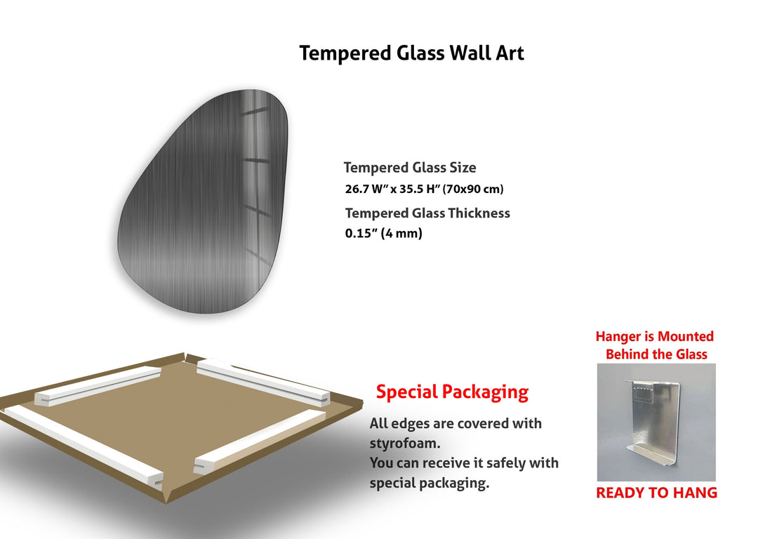 Gray Metal Panel Abstract Glass Wall Art, photo print on glass, prints on glass wall art
