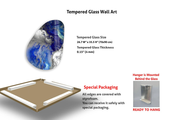 Gray & Blue Abstract Glass Wall Art, art glass wall art, glass wall art pictures
