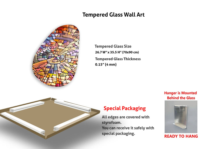 Modern Stained Colorful Glass Wall Art, glass pictures for Wall, glass prints wall art
