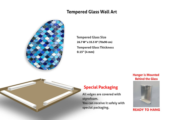 Blue Stained Modern Glass Wall Art, art glass wall art, glass wall art pictures
