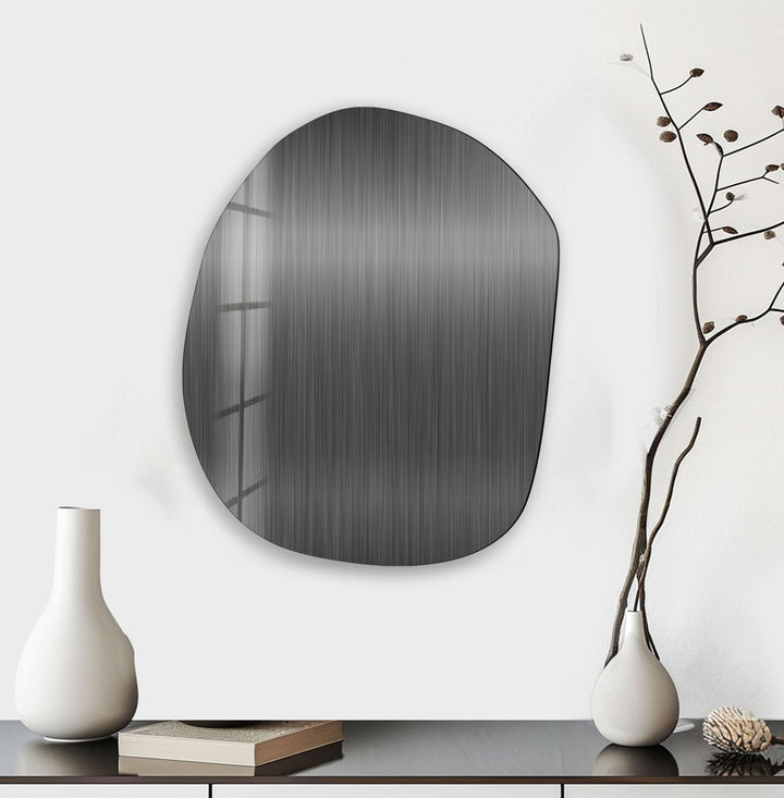 Modern Grey Panel Glass Wall Art, glass art painting, glass art for the Wall
