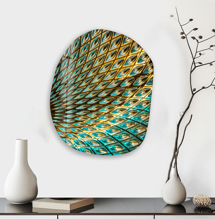 Stained Green Aesthetic Glass Wall Art, glass photo prints, glass picture prints
