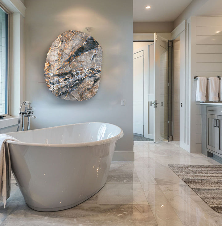 Modern Beige Marble Glass Wall Art, glass image printing, glass prints from photos
