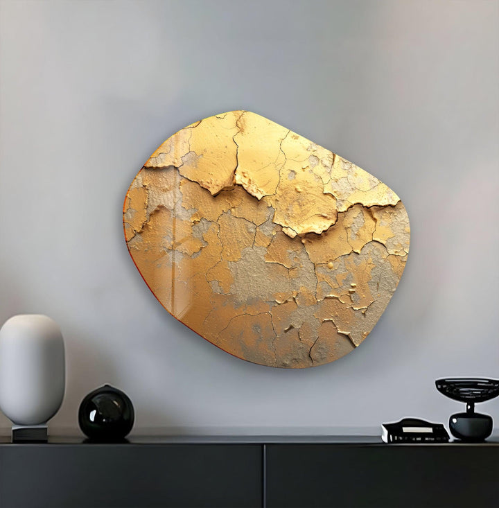 Modern Gold Abstarct Glass Wall Art, art glass wall art, glass wall art pictures
