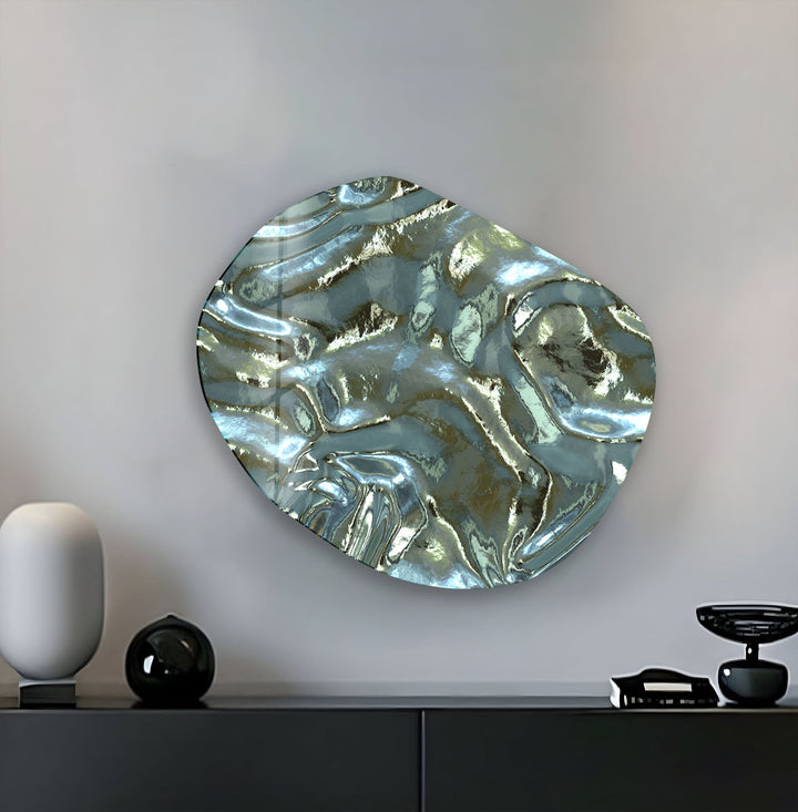Green Abstarct Pattern Glass Wall Art, glass pictures for Wall, glass prints wall art
