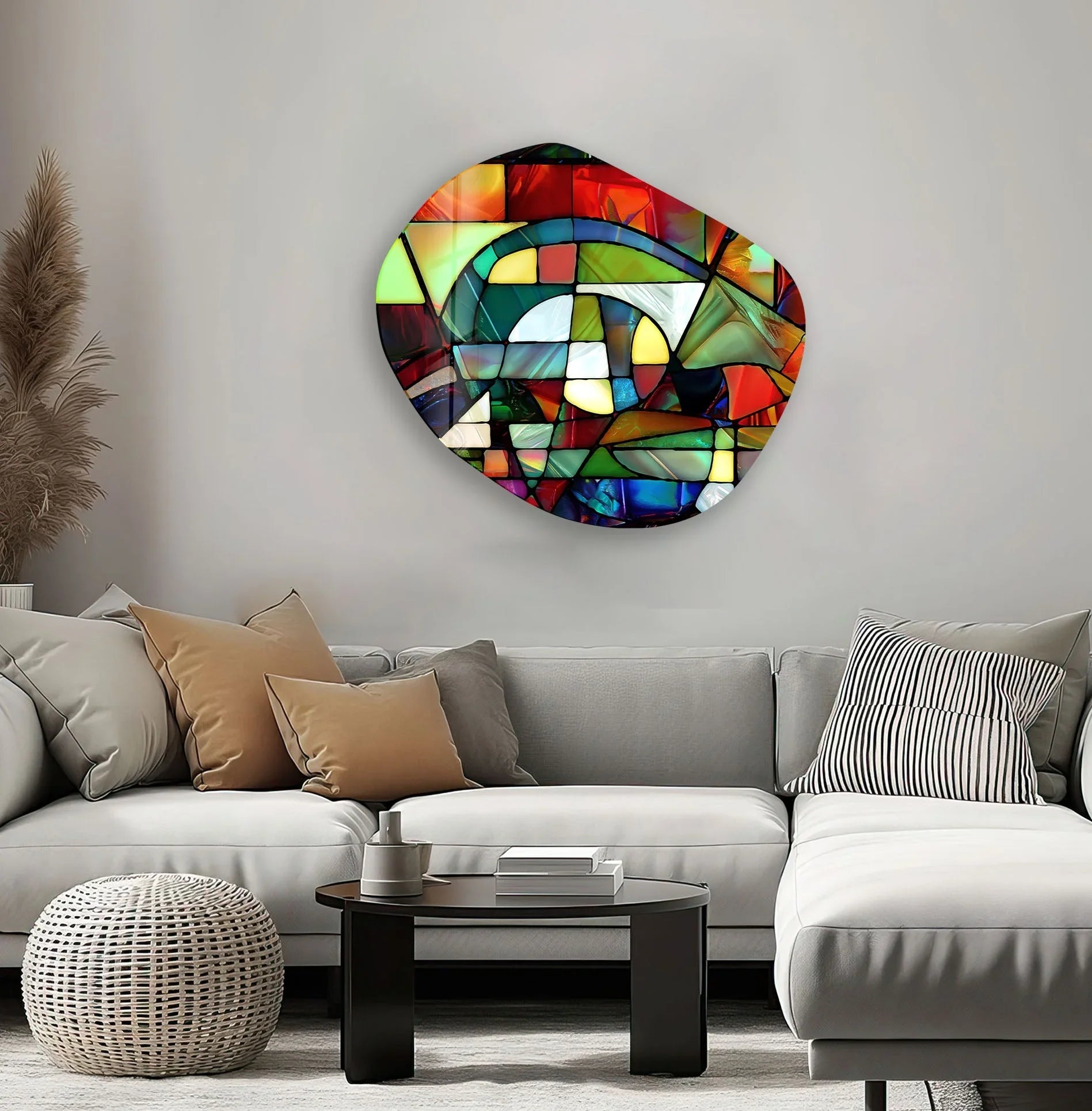 Colorful Stained Pattern Glass Wall Art – Modern Design – MyPhotoStation