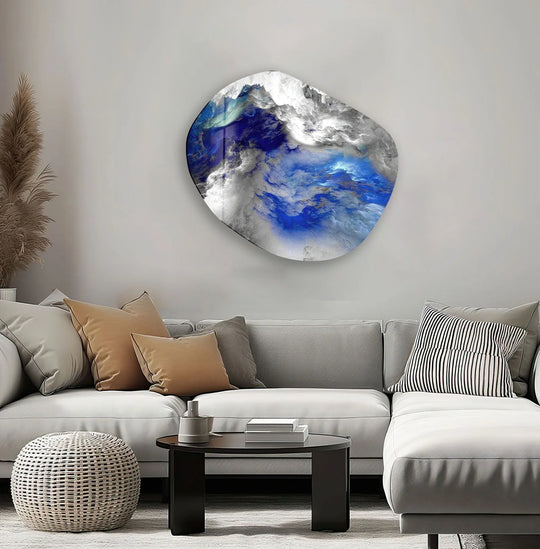 Blue & Grey Abstract Glass Wall Art
, print on glass, glass printed photos
