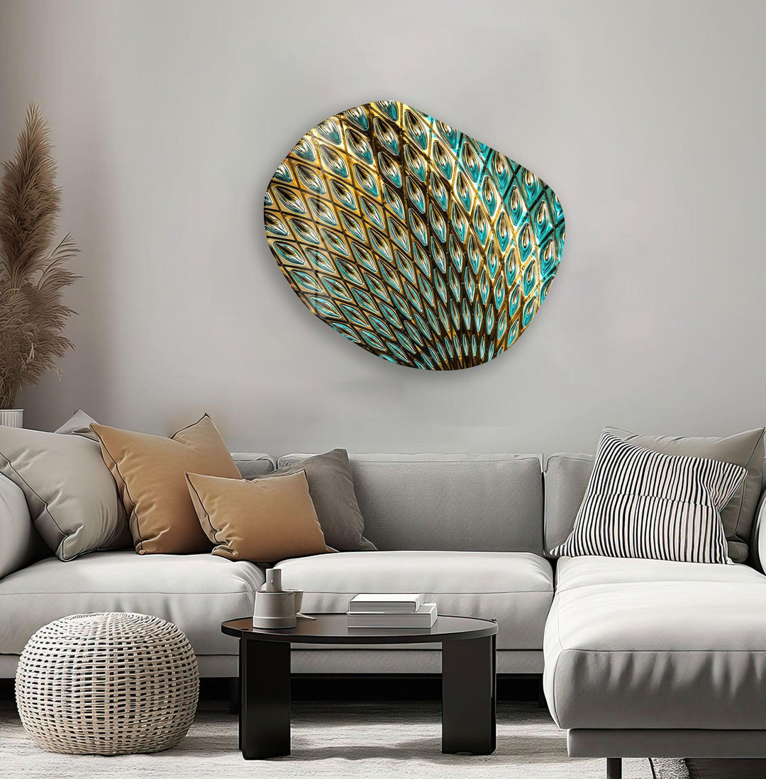 Stained Green Aesthetic Glass Wall Art, Glass Printing Wall Art, Print photos on glass
