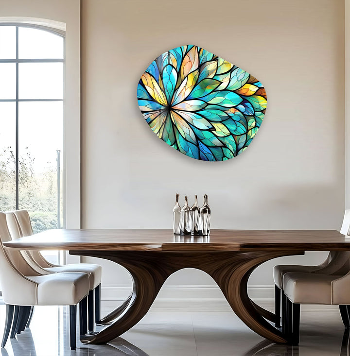 Floral Stained Print Glass Wall Art, art glass wall art, glass wall art pictures
