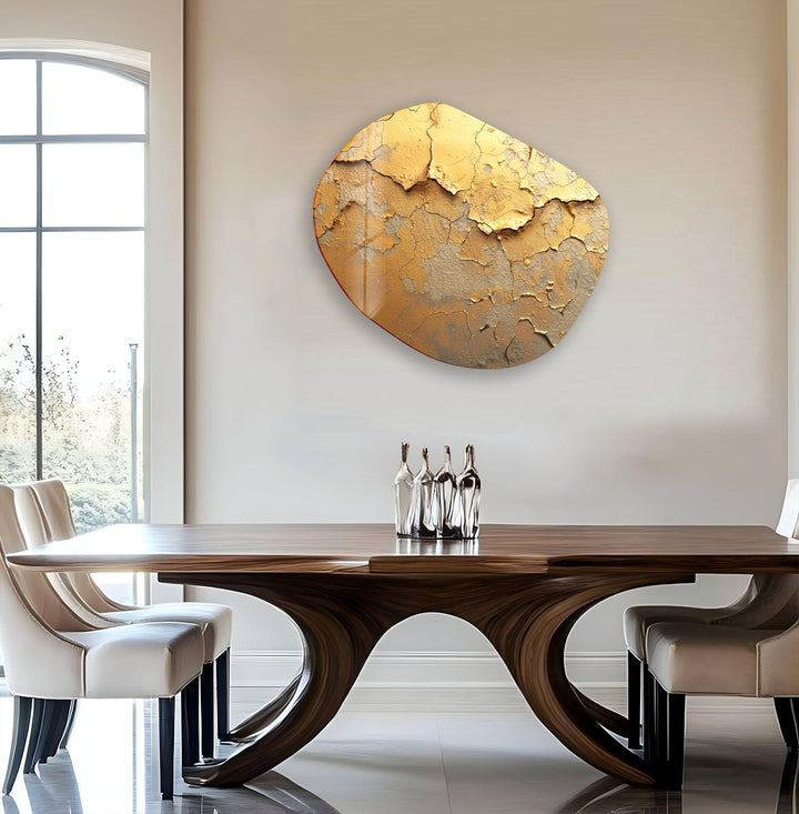 Modern Gold Abstarct Glass Wall Art, glass image printing, glass prints from photos
