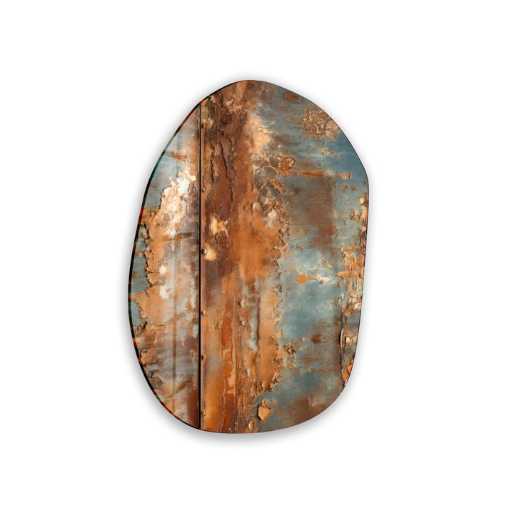 Modern Brown & Grey Oval Glass Wall Art, glass pictures for Wall, glass prints wall art
