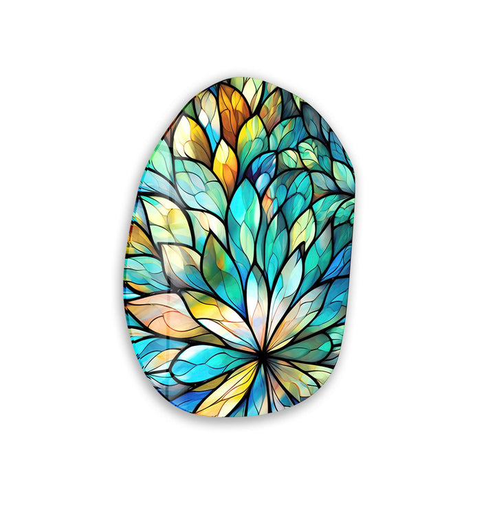 Floral Stained Print Glass Wall Art, glass image printing, glass prints from photos
