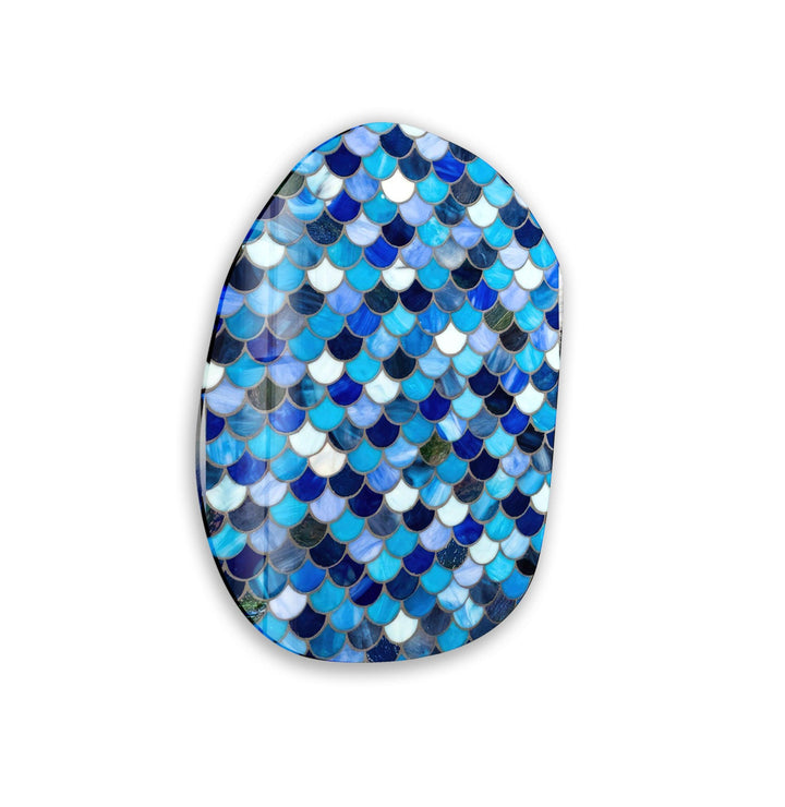 Stained Blue Aesthetic Glass Wall Art, stained glass wall art, stained glass wall decor
