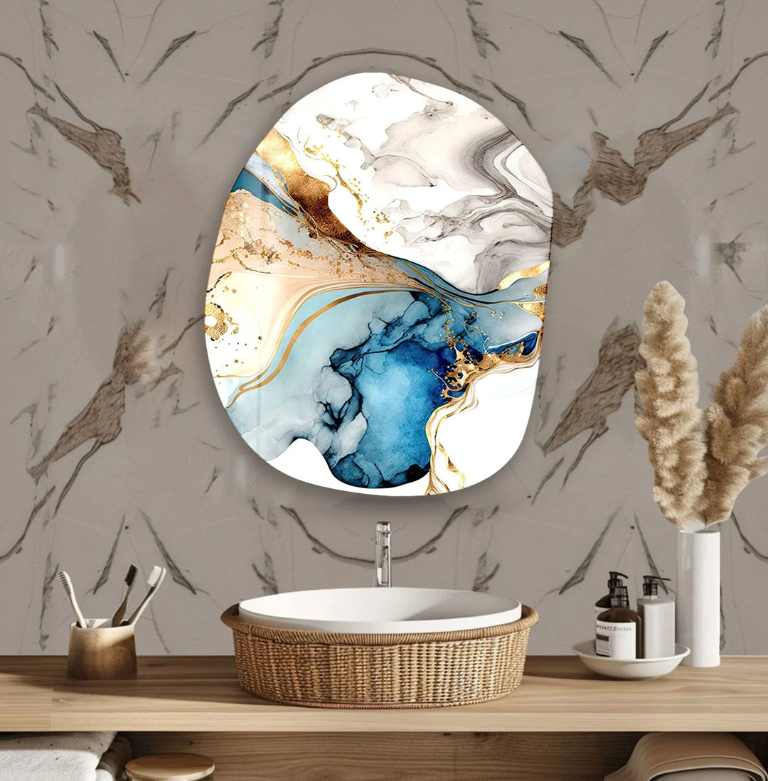 Vivid Golden Alcohol Ink Glass Wall Art, glass image printing, glass prints from photos

