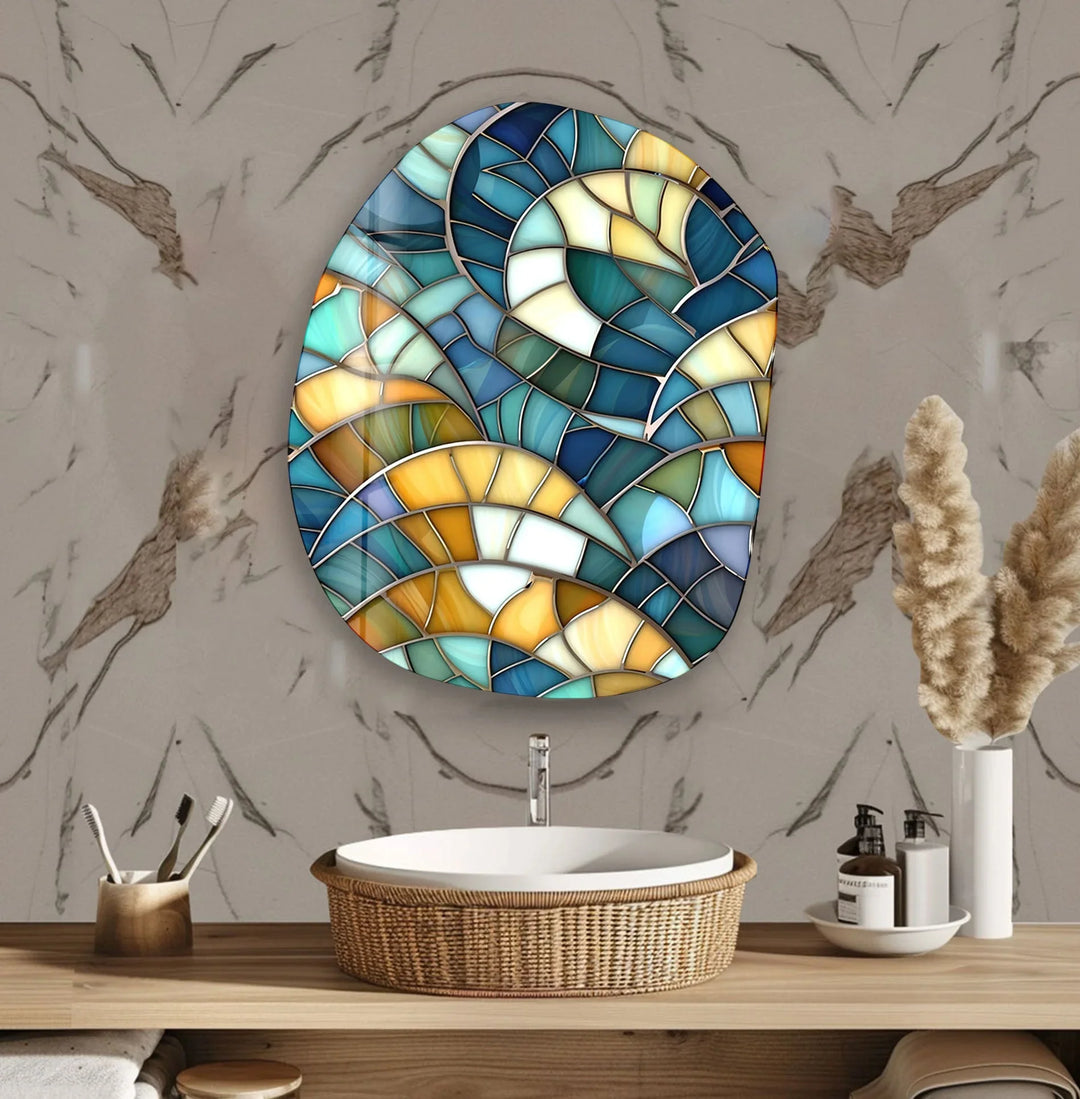 Stained Green Print Glass Wall Art, glass image printing, glass prints from photos
