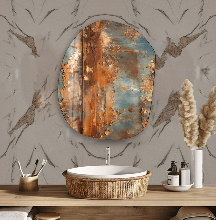 Modern Brown & Grey Oval Glass Wall Art, art glass wall art, glass wall art pictures
