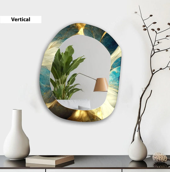 Decorative wall mirror with unique shapes and reflective surfaces for a chic statement

