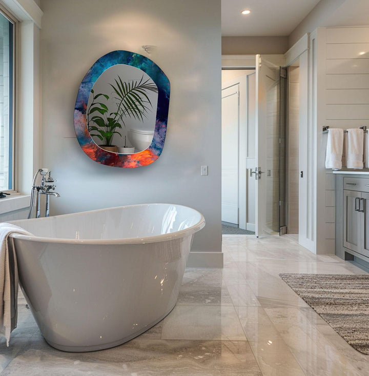 Mirror wall decor combining reflective surfaces and artistic shapes for a stunning focal point
