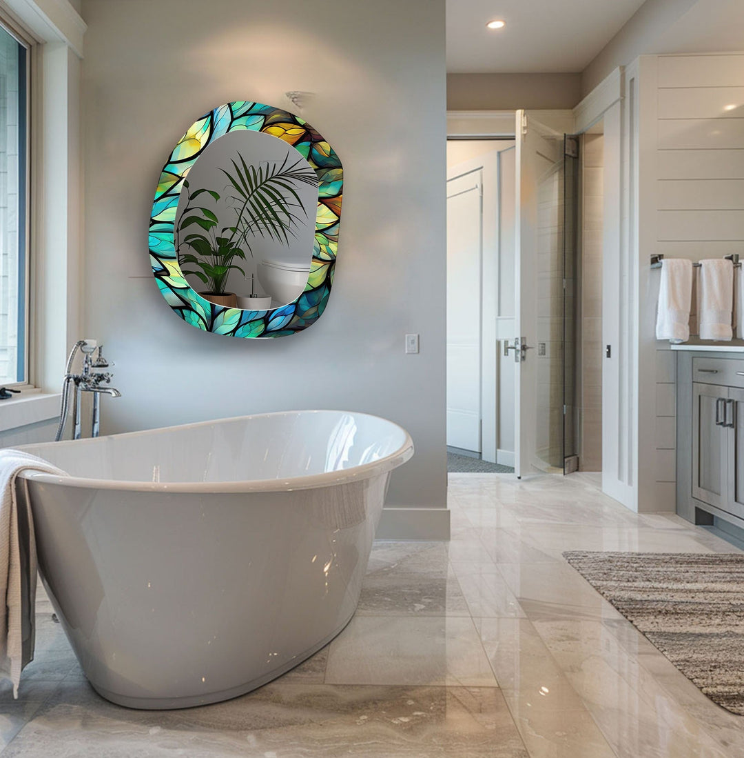 Decorative wall mirror with a contemporary design, perfect for adding elegance to any space
