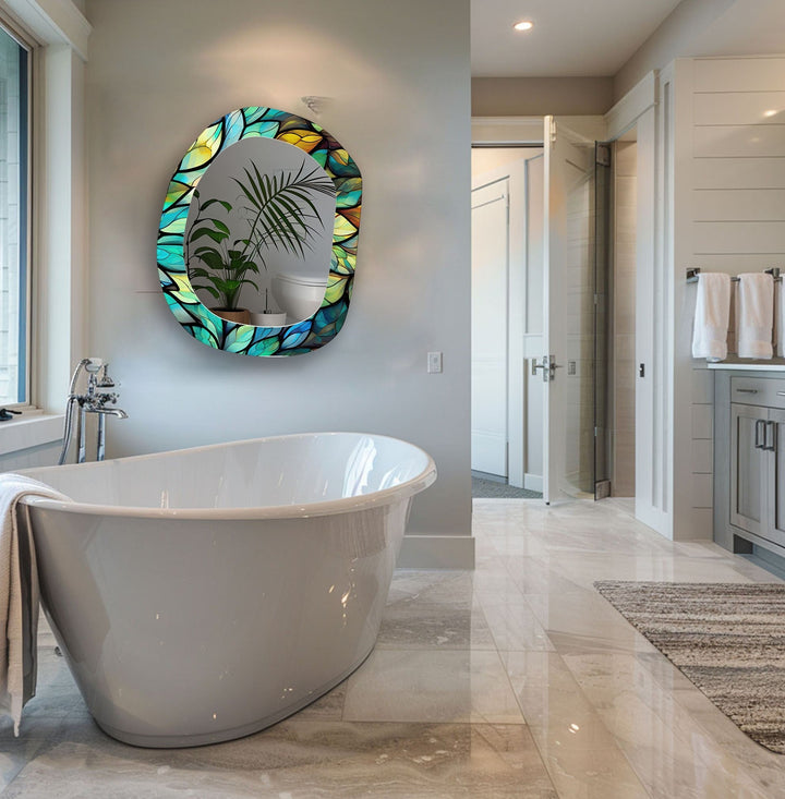 Decorative wall mirror with a contemporary design, perfect for adding elegance to any space
