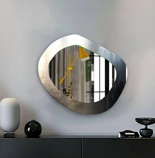 Gray Metallic Modern Wall Mirror - MyPhotoStation