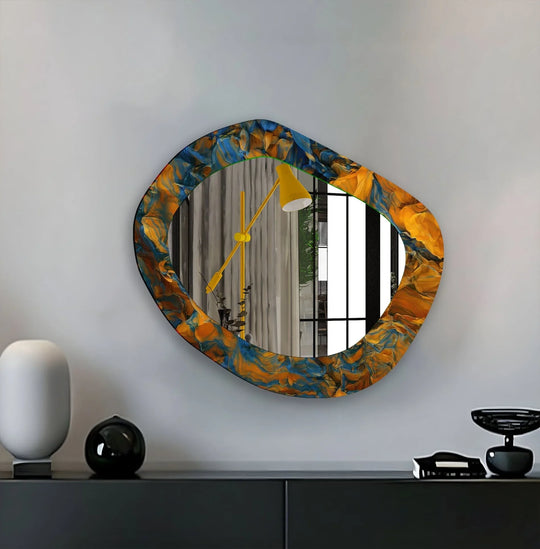 Blue And Orange Modern Wall Mirror - MyPhotoStation