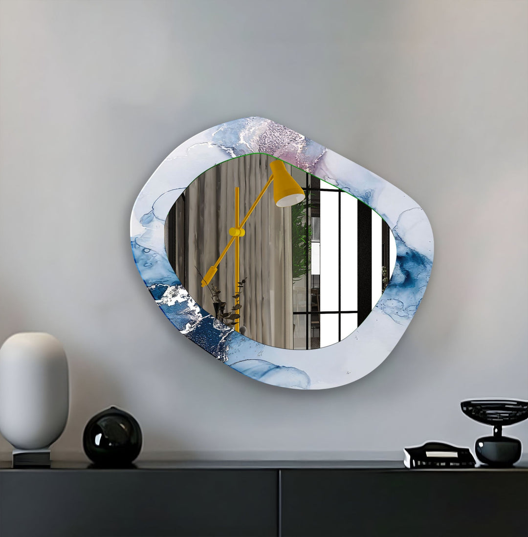 Mirrored wall art showcasing creative patterns and reflective designs for a contemporary touch
