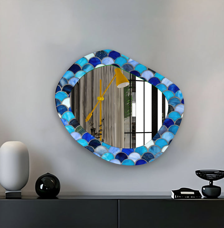 Decorative wall mirror with a contemporary design, perfect for adding elegance to any space

