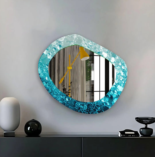 Decorative Blue Modern Wall Mirror - MyPhotoStation