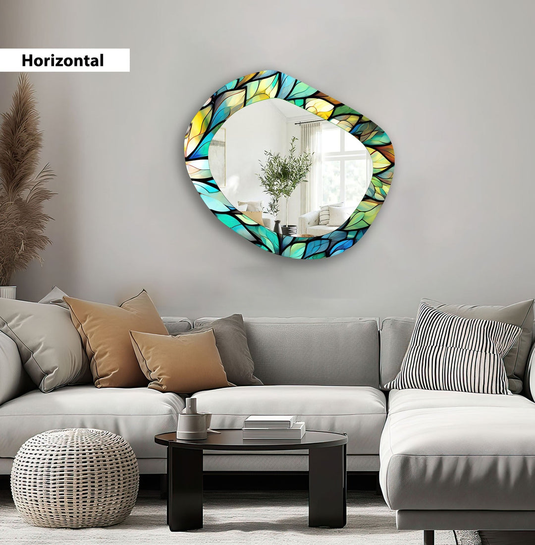 Mirror wall art inspired by abstract forms, perfect for adding a touch of artistic charm