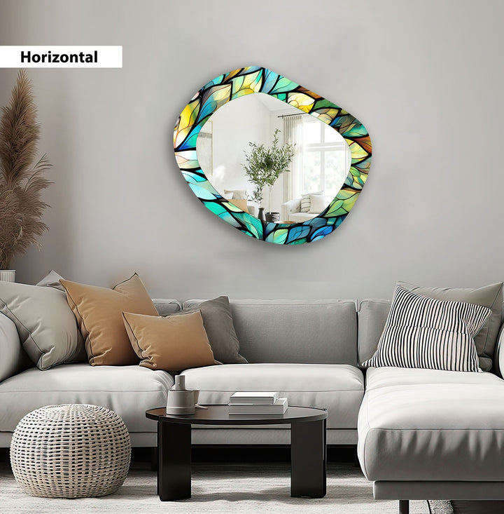 Mirror wall art inspired by abstract forms, perfect for adding a touch of artistic charm