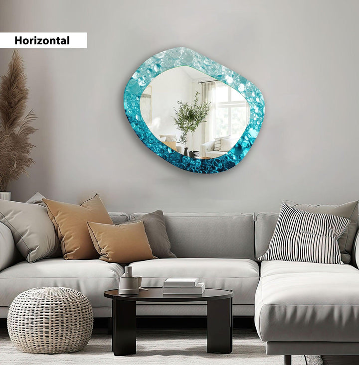 Dekorativer blauer moderner Wandspiegel