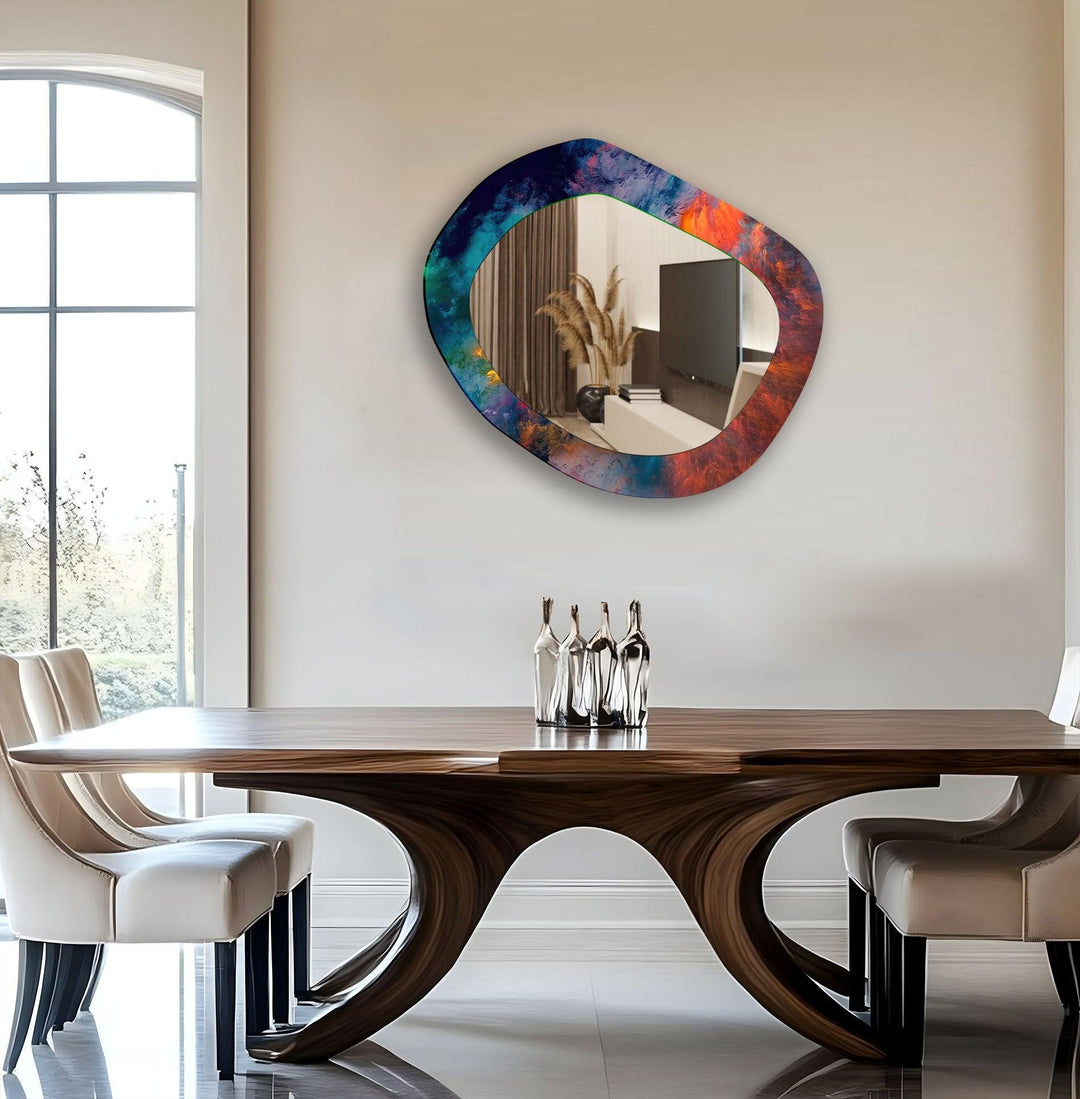 Wall mirrors designed with decorative accents to serve as both art and practicality
