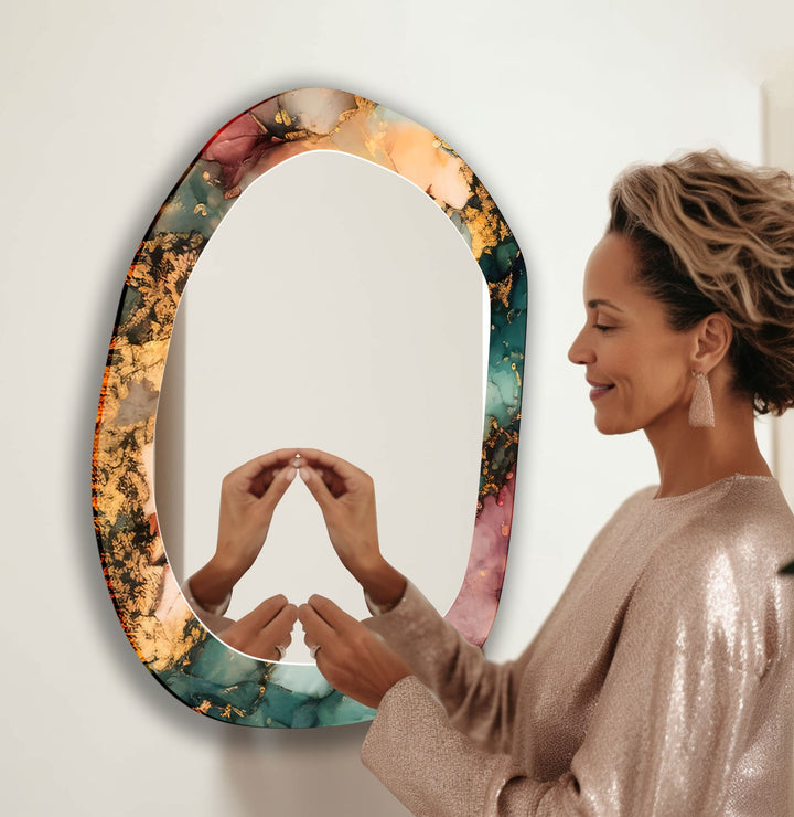 Mirror wall decor combining artistic elements with practical functionality for a unique touch

