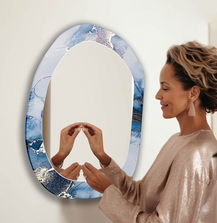 Mirror wall art inspired by geometric designs, adding sophistication to any decor style

