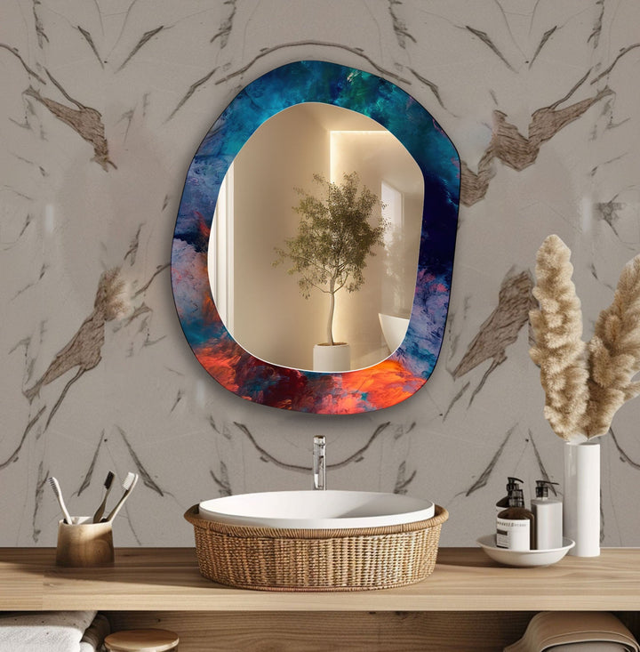 Decorative wall mirror with unique shapes and reflective surfaces for a chic statement
