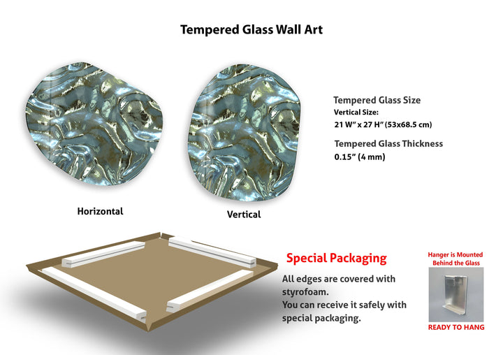 Green Abstarct Pattern Glass Wall Art, photo print on glass, prints on glass wall art
