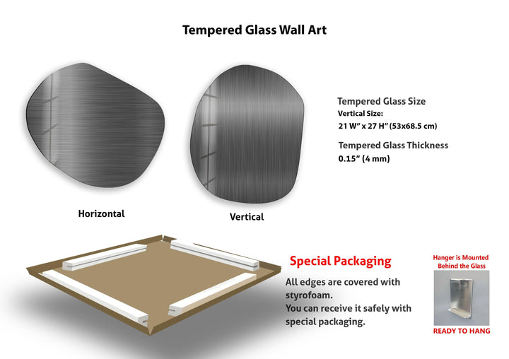 Modern Grey Panel Glass Wall Art, photo print on glass, prints on glass wall art
