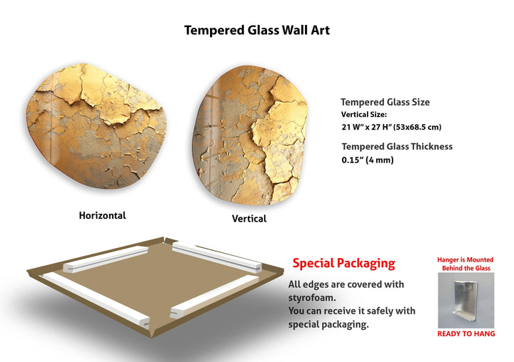 Modern Gold Abstarct Glass Wall Art, photo print on glass, prints on glass wall art
