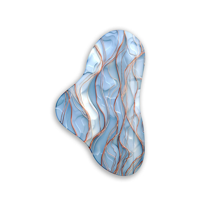 Abstarct Pastel Blue Asymmetric Glass Wall Art, Glass Printing Wall Art, Print photos on glass
