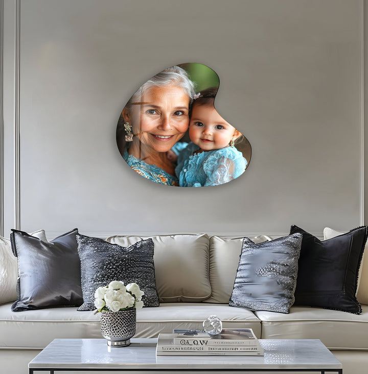 Individuelle Wandkunst aus Glas in Herzform