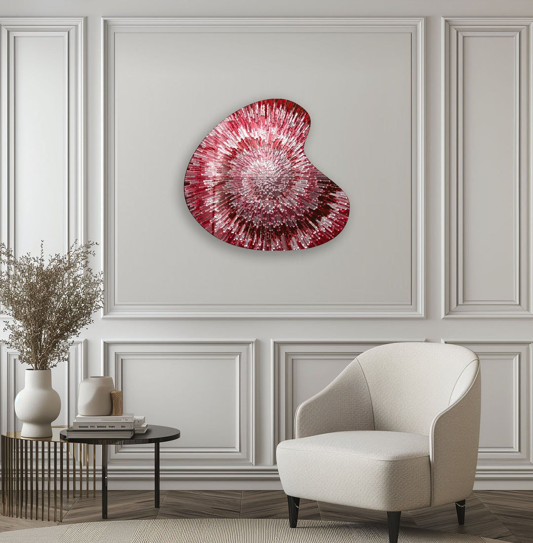 Red Abstract Style Irregular Glass Wall Art, glass photo prints, glass picture prints
