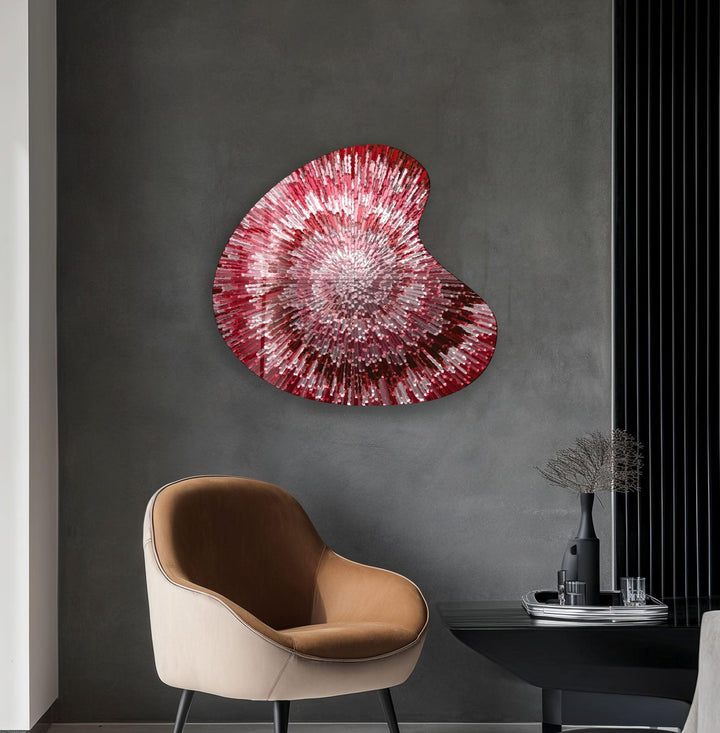 Red Abstract Style Irregular Glass Wall Art, glass image printing, glass prints from photos
